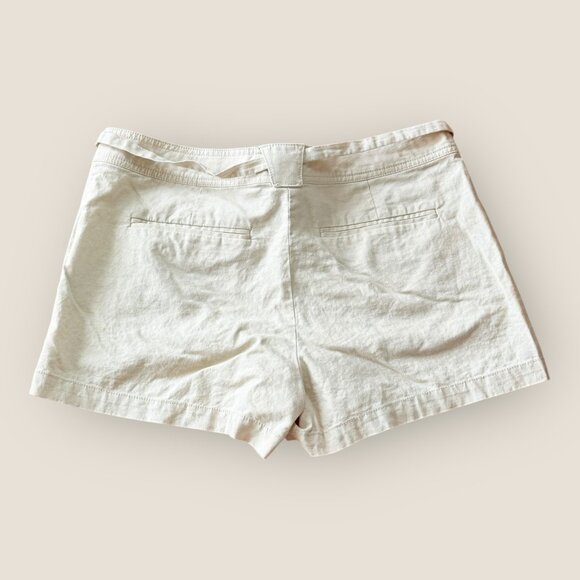 New York & Company Womens Linen-Blend Drawstring Shorts Size 12 Beige - Picture 2 of 3